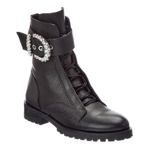 Jimmy Choo Cheri Leather Combat Boot, Black